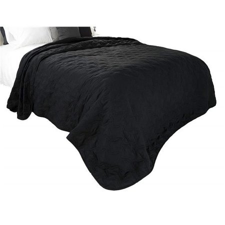 BEDFORD HOME Bedford Home 66A-06515 Solid Color Quilt Set; Black - Full & Queen Size 66A-06515